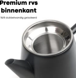 Vatten® - Premium RVS Theepot - Incl. RVS Theefilter - 1L - Zwart - Dubbelwandig -Tefal Keuken Verkoopwinkel 1175x1200 2