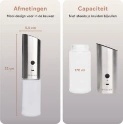 DODANA Premium Peper - & Zoutmolen Elektrisch - 1 Stuk - Pepermolen - Zoutmolen - Oplaadbaar - USB - Elektrische Pepermolen - RVS - Zwaartekracht Functie - LED Lamp - Nl Handleiding - Incl Borsteltje -Tefal Keuken Verkoopwinkel 1192x1200 5