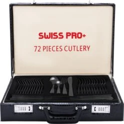 Swiss Pro+ Bestekset In Koffer-72 Delig-12 Persoons-Zwitsers Kwaliteit-Complete Set-100% Roestvrijstaal- Zwart -Tefal Keuken Verkoopwinkel 1198x1200 1