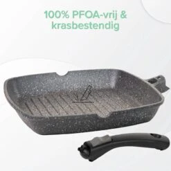 Coninx Grillpan 28CM - Steakpan - Afneembare Handgreep - PFAS-vrij - Grijs -Tefal Keuken Verkoopwinkel 1198x1200 11