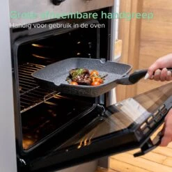 Coninx Grillpan 28CM - Steakpan - Afneembare Handgreep - PFAS-vrij - Grijs -Tefal Keuken Verkoopwinkel 1198x1200 12