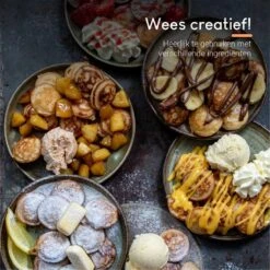 Ocina Poffertjespan – Combo Pack – 19 Poffertjes – Poffertjesmaker – Poffertjespan Inductie – Poffertjespan Electrisch – Gietijzeren Pan - Inclusief Doseerfles, Handvaten, 6x Poffertjesvorken En Invetkwast – Gratis Receptenboek -Tefal Keuken Verkoopwinkel 1198x1200 13