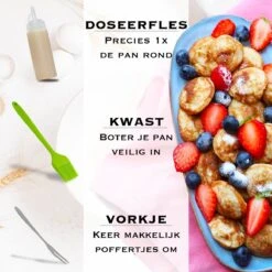 IRONO Poffertjespan Set - Incl. Doseerfles, Kwast En Vork - Poffertjespan Inductie En Electrisch - Poffertjesmaker 19 Poffertjes - Poffertjes Maken - Spuitfles - Cadeau Voor Mannen En Vrouwen -Tefal Keuken Verkoopwinkel 1199x1200 2