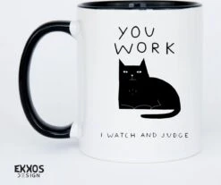 I Work Hard Kat Mok - Katten - Juf Cadeau - Meester Cadeau - Verjaardagscadeau - Cadeau - Verjaardag Cadeau Man - Cadeau Voor Man - Cadeau Voor Vrouw - Mokken - Theeglazen - Koffiekopjes -Tefal Keuken Verkoopwinkel 1200x1004 1