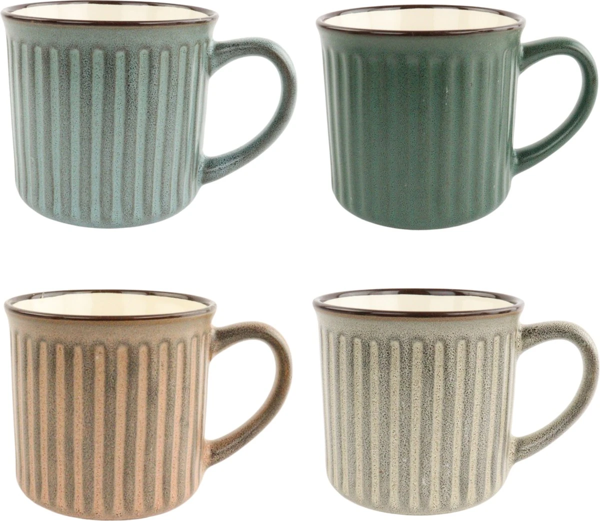 OTIX Koffiekopjes - Met Oor - Set Van 4 - Aardewerk - 200 Ml 1 OTIX Koffiekopjes - Met Oor - Set Van 4 - Aardewerk - 200 Ml