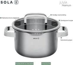 Sola Pannenset Juvia - 4 Delig - Ø 16,16,18,20 Cm - Zilver - RVS - Sandwichbodem -Tefal Keuken Verkoopwinkel 1200x1069