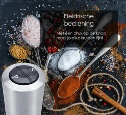 KROMS Peper En Zoutmolen Set - Peper En Zoutmolen Set Elektrisch -2 In 1 - Instelbare Maalgraad - Pepermolen - Zoutmolen - Peper En Zoutmolen Elektrisch 9 KROMS Peper En Zoutmolen Set - Peper En Zoutmolen Set Elektrisch -2 In 1 - Instelbare Maalgraad - Pepermolen - Zoutmolen - Peper En Zoutmolen Elektrisch -Tefal Keuken Verkoopwinkel 1200x1094 2