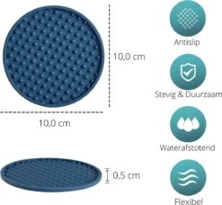 Castagnola Siliconen Onderzetters Met Houder – Onderzetters Voor Glazen – Onderzetters Design – Onderzettersset – Drink Onderzetters – Hoogwaardige Siliconen – Set Van 14 – Blauw -Tefal Keuken Verkoopwinkel 1200x1108 2