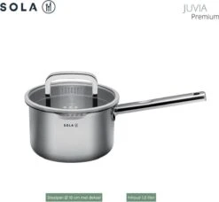 Sola Pannenset Juvia - 4 Delig - Ø 16,16,18,20 Cm - Zilver - RVS - Sandwichbodem -Tefal Keuken Verkoopwinkel 1200x1110 1