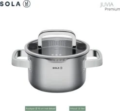 Sola Pannenset Juvia - 4 Delig - Ø 16,16,18,20 Cm - Zilver - RVS - Sandwichbodem -Tefal Keuken Verkoopwinkel 1200x1110 2