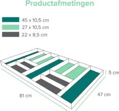 Grote Bestekbak Bamboe 81x47CM - Coninx Besteklade - Opbergbak - Duurzaam - Bamboe - Voor Laden Vanaf 47cm Diep -Tefal Keuken Verkoopwinkel 1200x1118