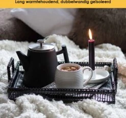 Silberthal - Theepot Met Filter - 1 L - RVS Dubbelwandig - Zwart - Cadeau -Tefal Keuken Verkoopwinkel 1200x1123 1