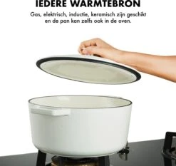 MOA Gietijzeren Braadpan - Inhoud 7,2 Liter - 30CM - Rond - Alle Warmtebronnen - Ook Voor Inductie - Gewicht 7,3 Kg - Wit - C30W -Tefal Keuken Verkoopwinkel 1200x1131 1