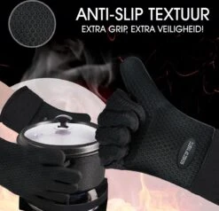 Sense Of Taste Ovenwanten - 2 Stuks - Ovenhandschoenen - Hittebestendig - 230°C - Siliconen - Zwart - Koken - Extra Lang -Tefal Keuken Verkoopwinkel 1200x1154