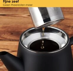 Silberthal - Theepot Met Filter - 1 L - RVS Dubbelwandig - Zwart - Cadeau -Tefal Keuken Verkoopwinkel 1200x1163 2
