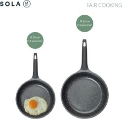 Sola Koekenpan Fair Cooking - Ø 28 Cm - Zwart/wit - Aluminium - Antiaanbaklaag -Tefal Keuken Verkoopwinkel 1200x1171 2