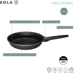 Sola - Fair Cooking Zwart/wit Greblon Anti Aanbaklaag -Tefal Keuken Verkoopwinkel 1200x1184