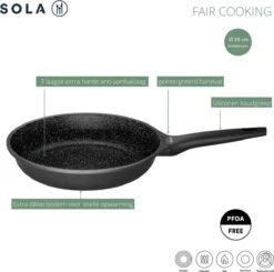 Sola Koekenpan Fair Cooking - Ø 28 Cm - Zwart/wit - Aluminium - Antiaanbaklaag -Tefal Keuken Verkoopwinkel 1200x1189 1