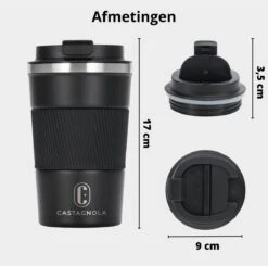 Castagnola Design RVS Koffiebeker To Go - Zwart - 380ml - Thermosbeker - Theebeker -Tefal Keuken Verkoopwinkel 1200x1191 8
