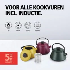 BRABANTIA T-TIME Donkergroene Theepot - Gietijzer - 0,7 L - Inclusief Zeefje -Tefal Keuken Verkoopwinkel 1200x1194 3