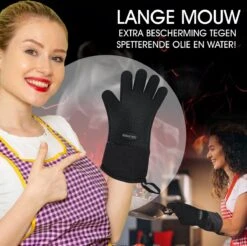 Sense Of Taste Ovenwanten - 2 Stuks - Ovenhandschoenen - Hittebestendig - 230°C - Siliconen - Zwart - Koken - Extra Lang -Tefal Keuken Verkoopwinkel 1200x1196