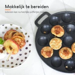 Ocina Poffertjespan – Combo Pack – 19 Poffertjes – Poffertjesmaker – Poffertjespan Inductie – Poffertjespan Electrisch – Gietijzeren Pan - Inclusief Doseerfles, Handvaten, 6x Poffertjesvorken En Invetkwast – Gratis Receptenboek -Tefal Keuken Verkoopwinkel 1200x1198 20