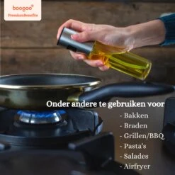 BooGoo® - RVS Olijfolie Sprayer Extreme Deluxe - Olijfolie Fles Verstuiver Voor Keuken - Oliespray - Oliefles - BBQ Accesoires - Olie Pomp Bakspray - Cooking Spray -Tefal Keuken Verkoopwinkel 1200x1199 17