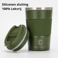 Castagnola Design RVS Koffiebeker To Go - Groen - 380ml - Thermosbeker - Theebeker -Tefal Keuken Verkoopwinkel 1200x1200 1005