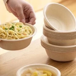 BIO Wegwerp Soepkommen 50 Stuks - Schaaltje Suikerriet 400ml - Natuur -Tefal Keuken Verkoopwinkel 1200x1200 1018