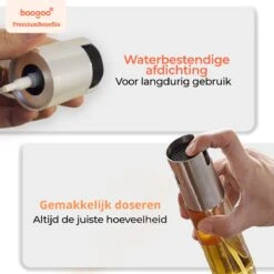 BooGoo® - RVS Olijfolie Sprayer Extreme Deluxe - Olijfolie Fles Verstuiver Voor Keuken - Oliespray - Oliefles - BBQ Accesoires - Olie Pomp Bakspray - Cooking Spray -Tefal Keuken Verkoopwinkel 1200x1200 1024