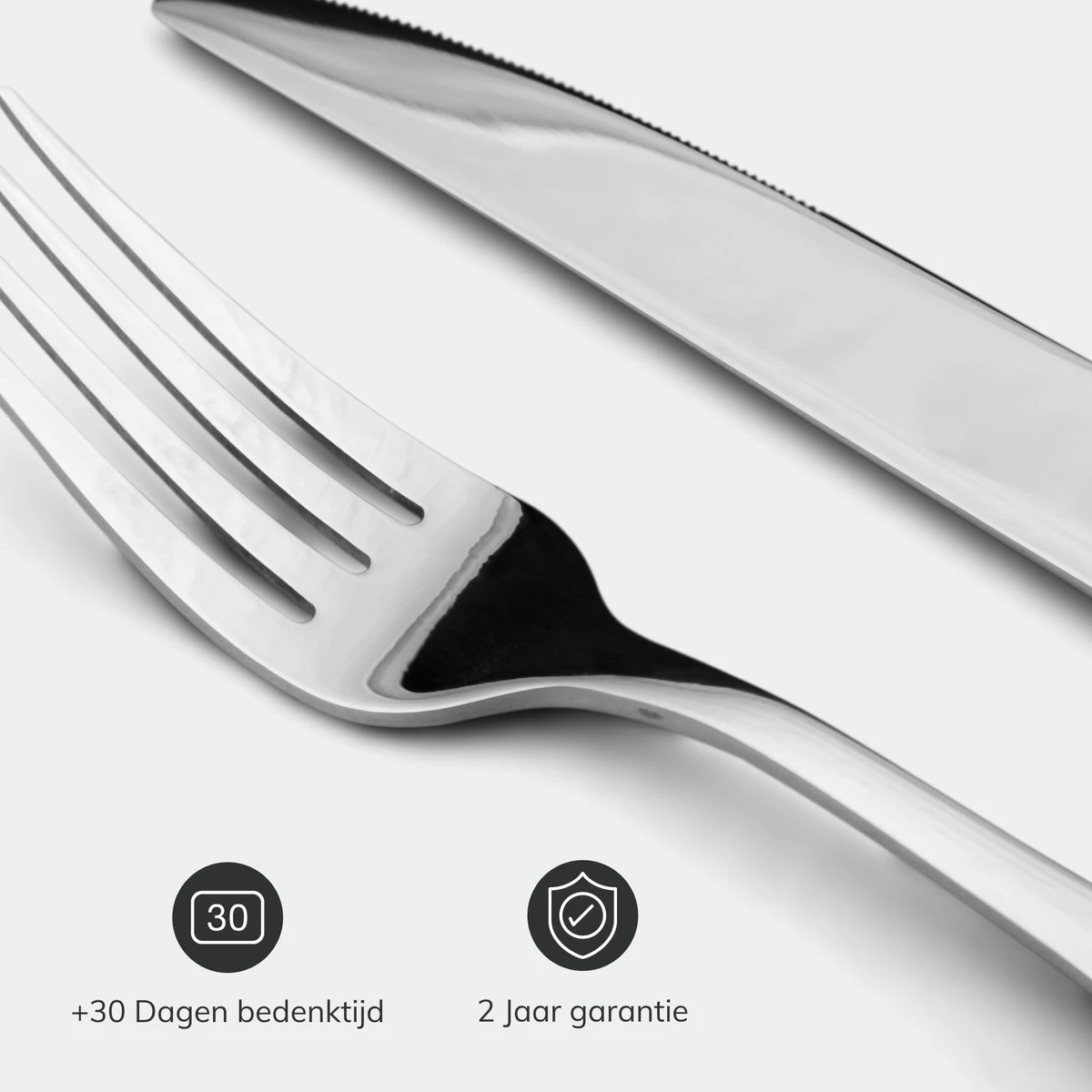 Deleca 8 Persoons Bestekset (48-delig) - Lepels, Messen, Vorken & Steakmessen - Vaatwasserbestendig - Zilver / RVS 2 Deleca 8 Persoons Bestekset (48-delig) - Lepels, Messen, Vorken & Steakmessen - Vaatwasserbestendig - Zilver / RVS - Afbeelding 2