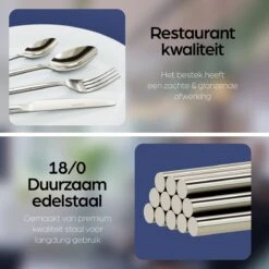 Nevana Bestekset - 24 Delig - 18/10 Edelstaal - Bestek - Lepels, Messen, Vorken -Tefal Keuken Verkoopwinkel 1200x1200 112