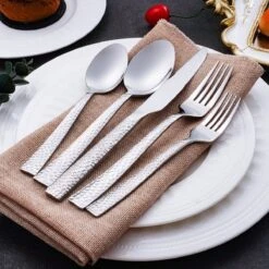 Deleca 6 Persoons Bestekset Deluxe (30-delig) - Vorken, Lepels En Messen - Vaatwasserbestendig - Gehamerd - Zilver / RVS 11 Deleca 6 Persoons Bestekset Deluxe (30-delig) - Vorken, Lepels En Messen - Vaatwasserbestendig - Gehamerd - Zilver / RVS -Tefal Keuken Verkoopwinkel 1200x1200 127