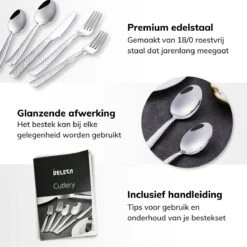 Deleca 6 Persoons Bestekset Deluxe (30-delig) - Vorken, Lepels En Messen - Vaatwasserbestendig - Gehamerd - Zilver / RVS 12 Deleca 6 Persoons Bestekset Deluxe (30-delig) - Vorken, Lepels En Messen - Vaatwasserbestendig - Gehamerd - Zilver / RVS -Tefal Keuken Verkoopwinkel 1200x1200 128