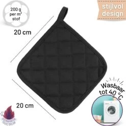 Merkloos Tavas Dream Hittebestendige Pannenlappen | 2 Stuks | Katoen, Thermolite | Tot 220°C | Zwart -Tefal Keuken Verkoopwinkel 1200x1200 14