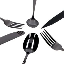 Deleca 6 Persoons Bestekset (36-delig) - Lepels, Messen, Vorken & Steakmessen - Vaatwasserbestendig - Zwart / RVS -Tefal Keuken Verkoopwinkel 1200x1200 142