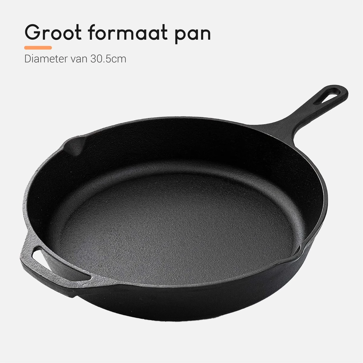 Ocina Gietijzeren Pan – ø30,5cm - Skillet - Koekenpan – Hapjespan – Koekenpan Inductie – Koekenpannenset - Gietijzeren Pan Bbq - Gietijzer 2 Ocina Gietijzeren Pan – ø30,5cm - Skillet - Koekenpan – Hapjespan – Koekenpan Inductie – Koekenpannenset - Gietijzeren Pan Bbq - Gietijzer - Afbeelding 2