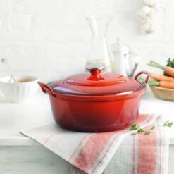 Le Creuset Braadpan Faitout Tradition Kersenrood - ø 24 Cm / 3 Liter -Tefal Keuken Verkoopwinkel 1200x1200 221