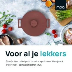 MOA Gietijzeren Braadpan - Inhoud 4,75 Liter - 26CM - Rond - Alle Warmtebronnen - Ook Voor Inductie - Gewicht 5,8 Kg - Bordeaux Rood - MC26BR -Tefal Keuken Verkoopwinkel 1200x1200 307
