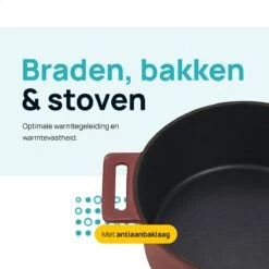 MOA Gietijzeren Braadpan - Inhoud 4,75 Liter - 26CM - Rond - Alle Warmtebronnen - Ook Voor Inductie - Gewicht 5,8 Kg - Bordeaux Rood - MC26BR -Tefal Keuken Verkoopwinkel 1200x1200 308