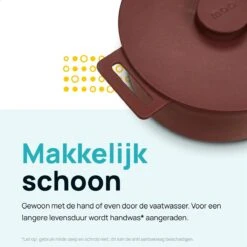 MOA Gietijzeren Braadpan - Inhoud 4,75 Liter - 26CM - Rond - Alle Warmtebronnen - Ook Voor Inductie - Gewicht 5,8 Kg - Bordeaux Rood - MC26BR -Tefal Keuken Verkoopwinkel 1200x1200 313