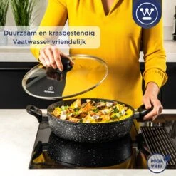 Westinghouse Hapjespan Inductie - Ø 32 Cm - Zwart Marmer - Met Deksel -Tefal Keuken Verkoopwinkel 1200x1200 522