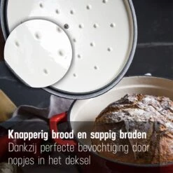 Daumonet Carême Rouge Gietijzeren Braadpan - Sudderpan Kersen Rood - Rond - Ø26 Cm - 4,4 Liter - PFAS & PFOA Vrij - Emaille - Geschikt Voor Alle Warmtebronnen - Elektrisch - Gas - Halogeen - Inductie - Keramisch - Vaatwasserbestendig -Tefal Keuken Verkoopwinkel 1200x1200 539