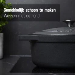 Gietijzeren Braadpan - Sudderpan Zwart Van Daumonet - Ovaal - Ø 29 Cm - 3 Liter - 100% PFAS & PFOA Vrij - Emaille - Geschikt Voor Alle Warmtebronnen - Elektrisch - Gas - Halogeen - Inductie - Keramisch - Vaatwasserbestendig -Tefal Keuken Verkoopwinkel 1200x1200 581