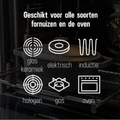 Gietijzeren Braadpan - Sudderpan Zwart Van Daumonet - Ovaal - Ø 29 Cm - 3 Liter - 100% PFAS & PFOA Vrij - Emaille - Geschikt Voor Alle Warmtebronnen - Elektrisch - Gas - Halogeen - Inductie - Keramisch - Vaatwasserbestendig -Tefal Keuken Verkoopwinkel 1200x1200 585