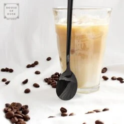 House Of Husk Latte Macchiato Lepels Set - Lange Theelepels - Koffielepels - Longdrinklepels - Sorbetlepels - Barlepel - RVS - 6 Stuks - 20CM - Zwart -Tefal Keuken Verkoopwinkel 1200x1200 61