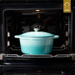 Chefarone Gietijzeren Pan - Braadpan Inclusief Deksel - Geschikt Voor Alle Warmtebronnen - Geëmailleerd Blauw -Tefal Keuken Verkoopwinkel 1200x1200 631