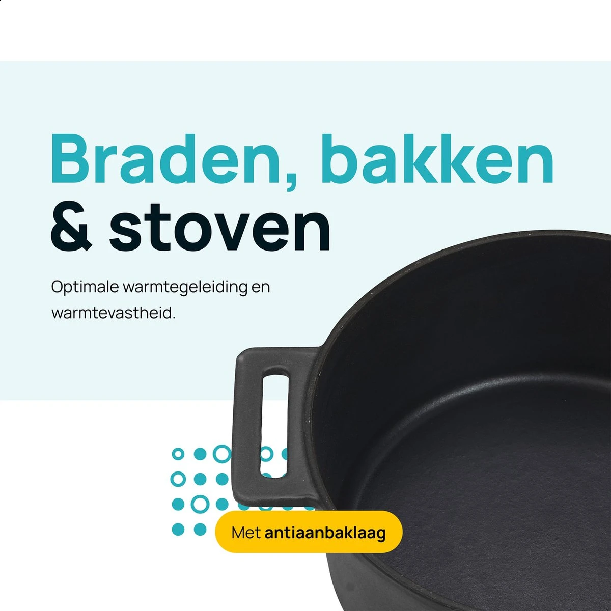 MOA Gietijzeren Braadpan - Inhoud 7,1 Liter - 29CM - Rond - Alle Warmtebronnen - Ook Voor Inductie - Gewicht 7,6 Kg - Zwart - MC29B 4 MOA Gietijzeren Braadpan - Inhoud 7,1 Liter - 29CM - Rond - Alle Warmtebronnen - Ook Voor Inductie - Gewicht 7,6 Kg - Zwart - MC29B - Afbeelding 4