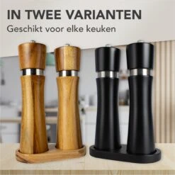 Nimma® Peper En Zoutmolen Set - Incl Navul Lepel - Verstelbare Maalgraad - Acacia Hout -Tefal Keuken Verkoopwinkel 1200x1200 755