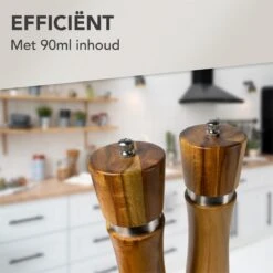 Nimma® Peper En Zoutmolen Set - Incl Navul Lepel - Verstelbare Maalgraad - Acacia Hout -Tefal Keuken Verkoopwinkel 1200x1200 756